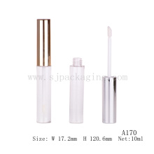 Recipientes de tubo lipgloss com escova de plástico embalagem de cosméticos metálicos cor lip gloss tube